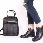 بوت زنانه چرم طبیعی گاوی مدل اکو دوزیپ